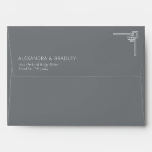 Elegant Black Geometric Minimalist Envelope