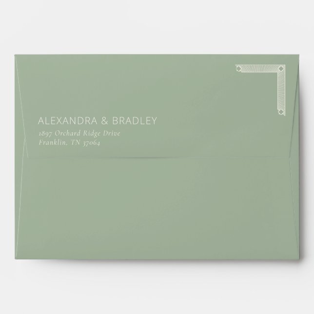 Elegant Black Geometric Motive Envelope (Back (Top Flap))