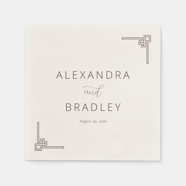 Elegant Black Geometric Napkins (Front)