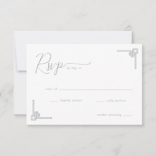 Elegant Black Geometric RSVP Card