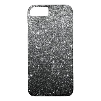 Elegant Black Glitter Iphone 7 Case by pinkbox at Zazzle