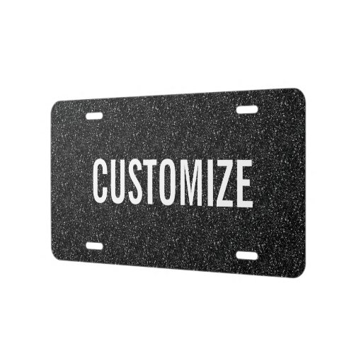 Elegant Black Glitter Pattern License Plate | Zazzle