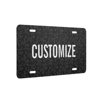 Elegant Black Glitter Pattern License Plate | Zazzle