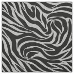 Elegant Black Glitter Silver Zebra Animal Print Fabric