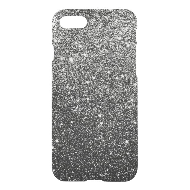 Elegant Black Glitter Uncommon iPhone Case (Back)