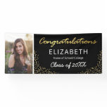 Elegant Black Gold 2022 Graduation Photo Banner
