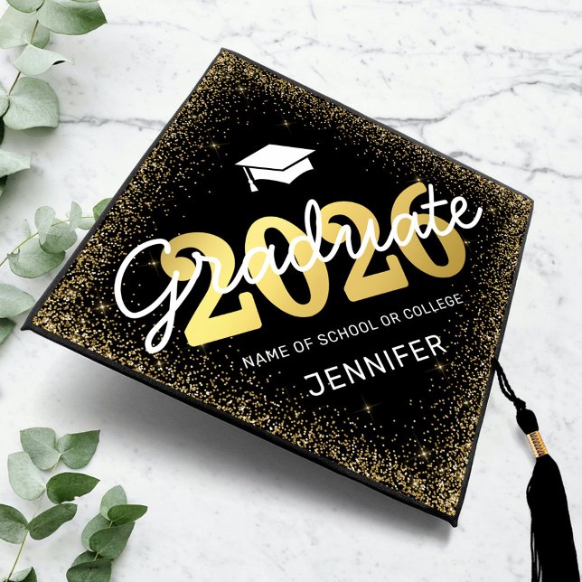 Elegant Black Gold 2026 Graduation Cap Topper (Creator Uploaded)