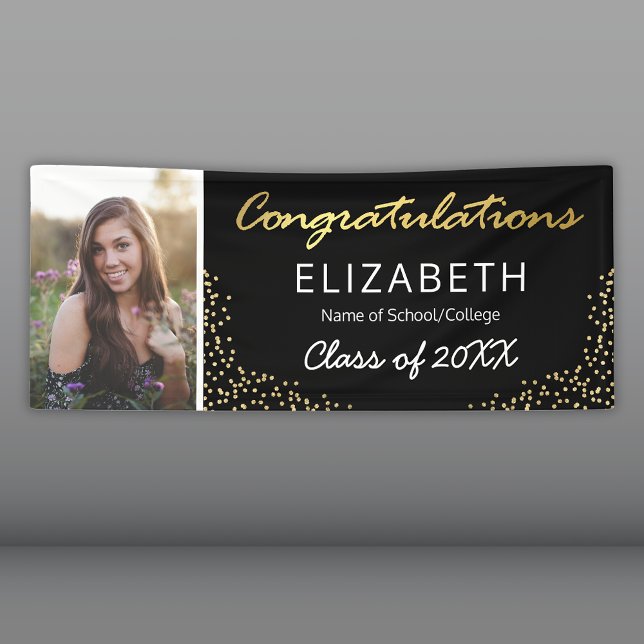 Elegant Black Gold 2026 Graduation Photo Banner (Creator Uploaded)