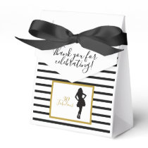 Elegant Black Gold 30th Birthday Milestone Party Favor Boxes
