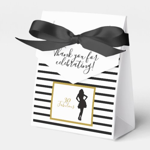 Elegant Black Gold 30th Birthday Milestone Party Favor Boxes