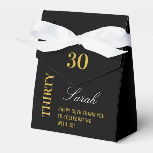 Elegant Black & Gold 30th Birthday Party Favor Boxes