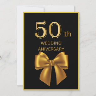 elegant black & Gold 50th anniversary wedding card