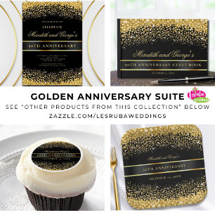 Elegant Black Gold 50th Anniversary Welcome Sign
