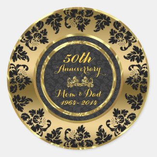 Elegant Black &amp; Gold 50th Wedding Anniversary