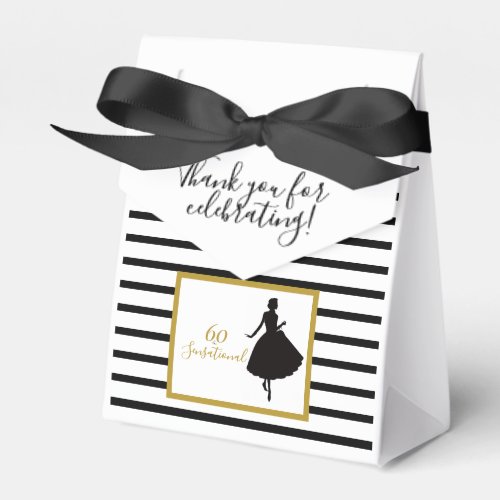 Elegant Black Gold 60th Birthday Milestone Party Favor Boxes