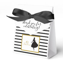 Elegant Black Gold 65th Birthday Milestone Party Favor Boxes