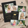 Elegant Black Gold 6 Photo Collage Graduate Announcement