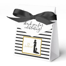 Elegant Black Gold 75th Birthday Milestone Party Favor Boxes