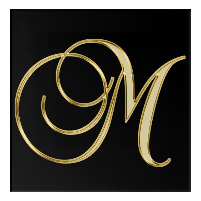 ELEGANT BLACK GOLD ACRYLIC WALL ART (Front)