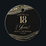 Elegant Black Gold Agate 18th Birthday Party Favor Tags<br><div class="desc">This is an Elegant Black Gold Agate 18th Birthday Party Favor Tags!</div>
