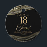 Elegant Black Gold Agate 18th Birthday Party Favor Tags<br><div class="desc">This is an Elegant Black Gold Agate 18th Birthday Party Favor Tags!</div>