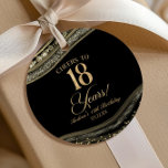 Elegant Black Gold Agate 18th Birthday Party Favor Tags<br><div class="desc">This is an Elegant Black Gold Agate 18th Birthday Party Favor Tags!</div>