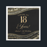 Elegant Black Gold Agate 18th Birthday Party Napkins<br><div class="desc">These are Elegant Black Gold Agate 18th Birthday Party Paper Napkins!</div>