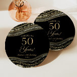 Elegant Black Gold Agate 50th Birthday Party Paper Plates<br><div class="desc">This is an Elegant Black Gold Agate 50th Birthday Party Paper Plates!</div>