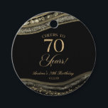 Elegant Black Gold Agate 70th Birthday Party Favor Tags<br><div class="desc">These are Elegant Black Gold Agate 70th Birthday Party Favor Tags!</div>
