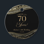 Elegant Black Gold Agate 70th Birthday Party Favor Tags<br><div class="desc">These are Elegant Black Gold Agate 70th Birthday Party Favor Tags!</div>