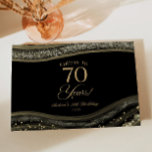 Elegant Black Gold Agate 70th Birthday Party Guest Book<br><div class="desc">This is an Elegant Black Gold Agate 70th Birthday Party Guest Book!</div>