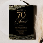 Elegant Black Gold Agate 70th Birthday Party Invitation<br><div class="desc">This is an Elegant Black Gold Agate 70th Birthday Party Invitation!</div>