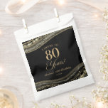 Elegant Black Gold Agate 80th Birthday Party Favor Bag<br><div class="desc">These are Elegant Black Gold Agate 80th Birthday Party Favor Bags!</div>