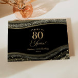 Elegant Black Gold Agate 80th Birthday Party Guest Book<br><div class="desc">This is an Elegant Black Gold Agate 80th Birthday Party Guest Book!</div>