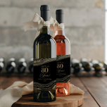 Elegant Black Gold Agate 80th Birthday Party Wine Label<br><div class="desc">These are Elegant Black Gold Agate 80th Birthday Party Wine Bottle Labels!</div>