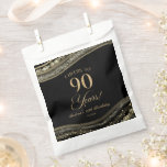 Elegant Black Gold Agate 90th Birthday Party Favor Bag<br><div class="desc">These are Elegant Black Gold Agate 90th Birthday Party Favor Bags!</div>