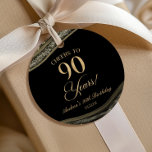 Elegant Black Gold Agate 90th Birthday Party Favor Tags<br><div class="desc">These are Elegant Black Gold Agate 90th Birthday Party Favor Tags!</div>
