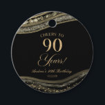 Elegant Black Gold Agate 90th Birthday Party Favor Tags<br><div class="desc">These are Elegant Black Gold Agate 90th Birthday Party Favor Tags!</div>