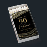 Elegant Black Gold Agate 90th Birthday Party Matchboxes<br><div class="desc">These are Elegant Black Gold Agate 90th Birthday Party Matchboxes!</div>