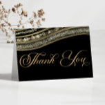Elegant Black Gold Agate Birthday Party Thank You Card<br><div class="desc">This is an Elegant Black Gold Agate Birthday Party Thank You Card!</div>