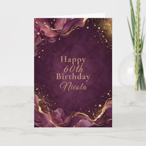 Elegant Black Gold Alcohol Ink Card