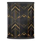 Elegant Black & Gold Art Deco Monogram Accent  Lamp Shade (Left)