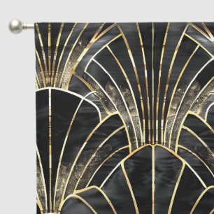 Elegant black gold art deco pattern  blackout curtains