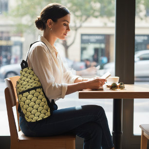 Elegant Black Gold Art Deco Vintage Fan Pattern Sling Bag