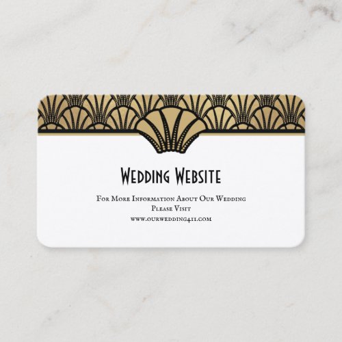 Elegant Black Gold Art Deco Website Wedding Business Card