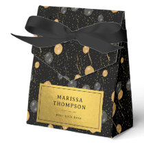 Elegant Black & Gold Balloons  Favor Boxes