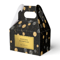 Elegant Black & Gold Balloons  Favor Boxes