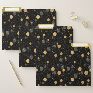 Elegant Black & Gold Balloons File Folder