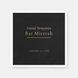 Elegant Black Gold Bar Mitzvah Napkins