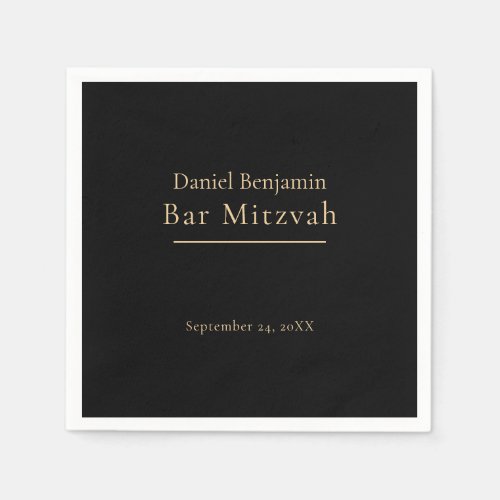 Elegant Black Gold Bar Mitzvah